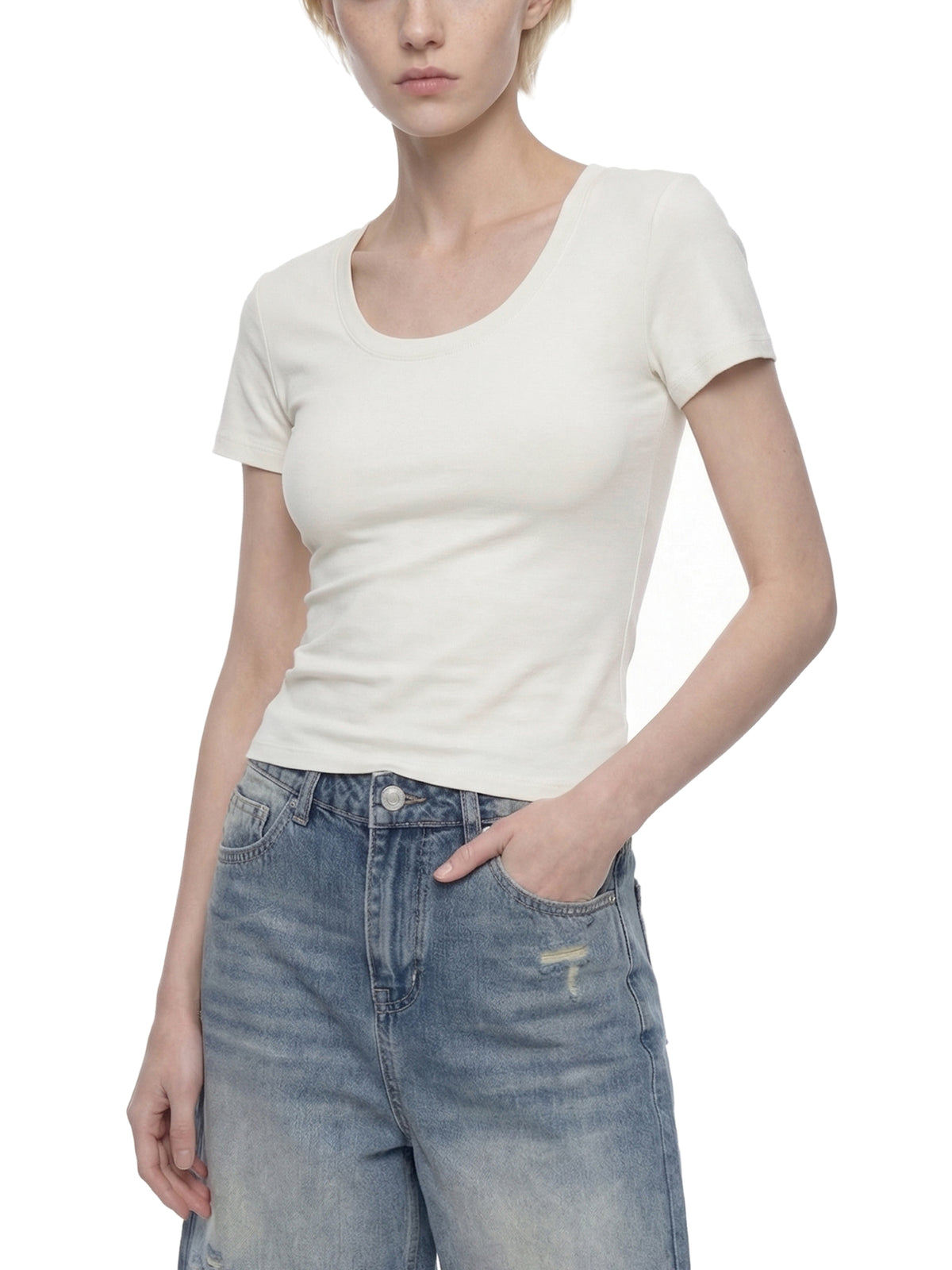 Beige model women