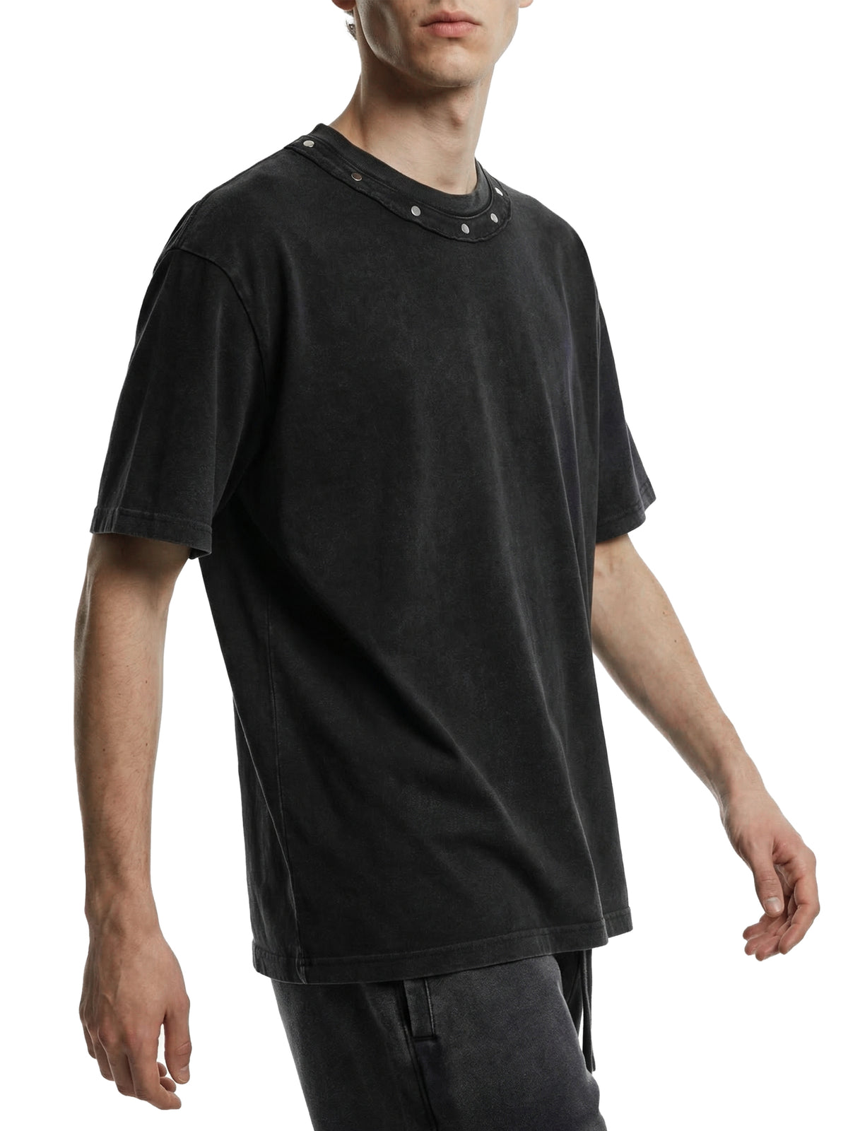 Washed Boxy Studded T-Shirt