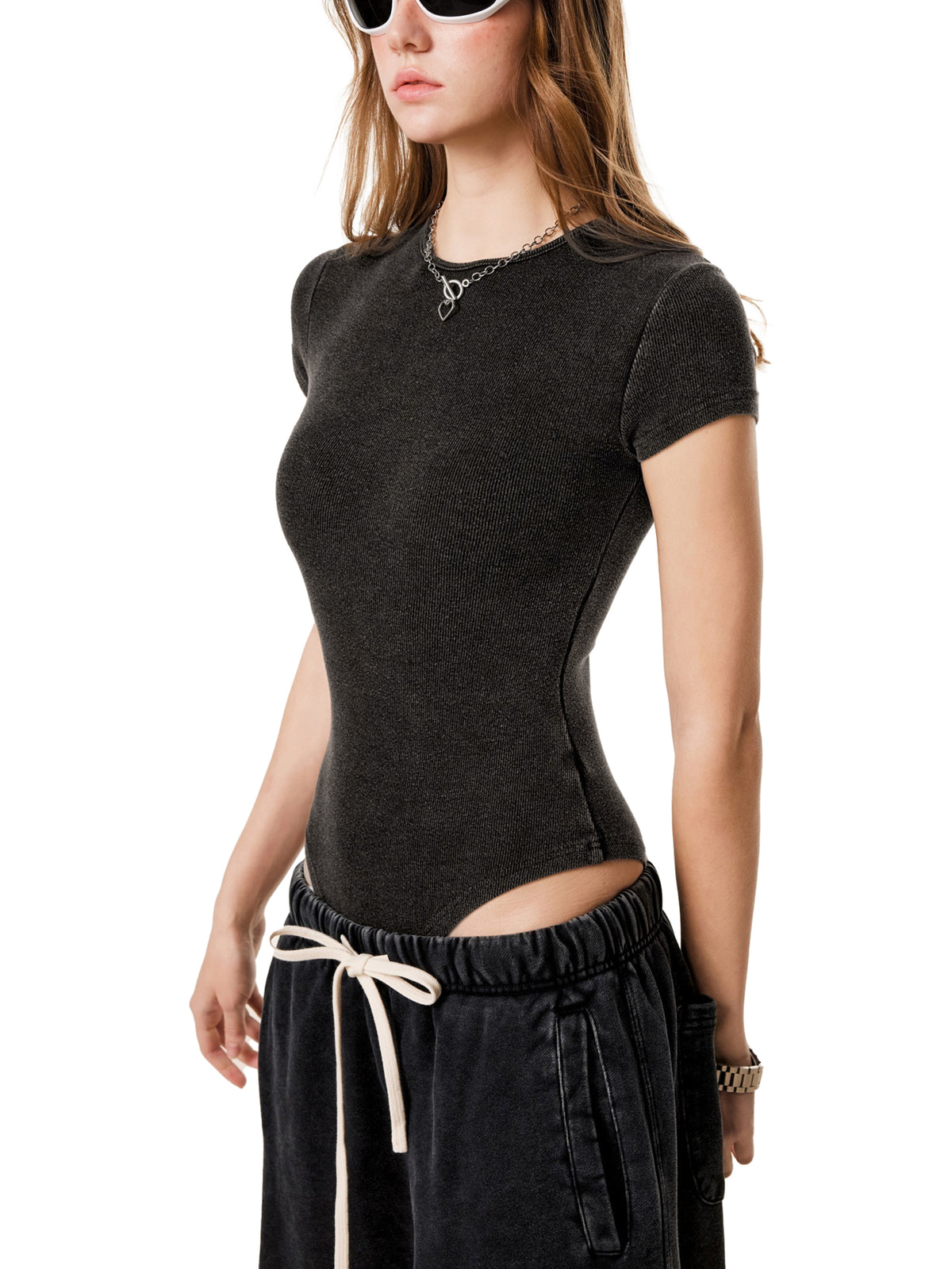 Mineral Wash Crewneck Bodysuit