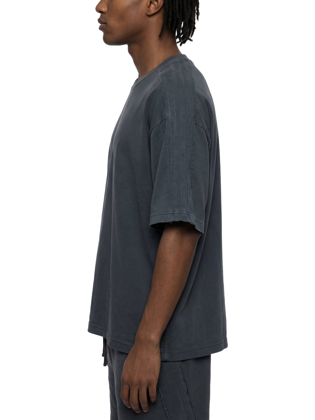 Vintage Wash Boxy T-Shirt – Khaki & Light Gray