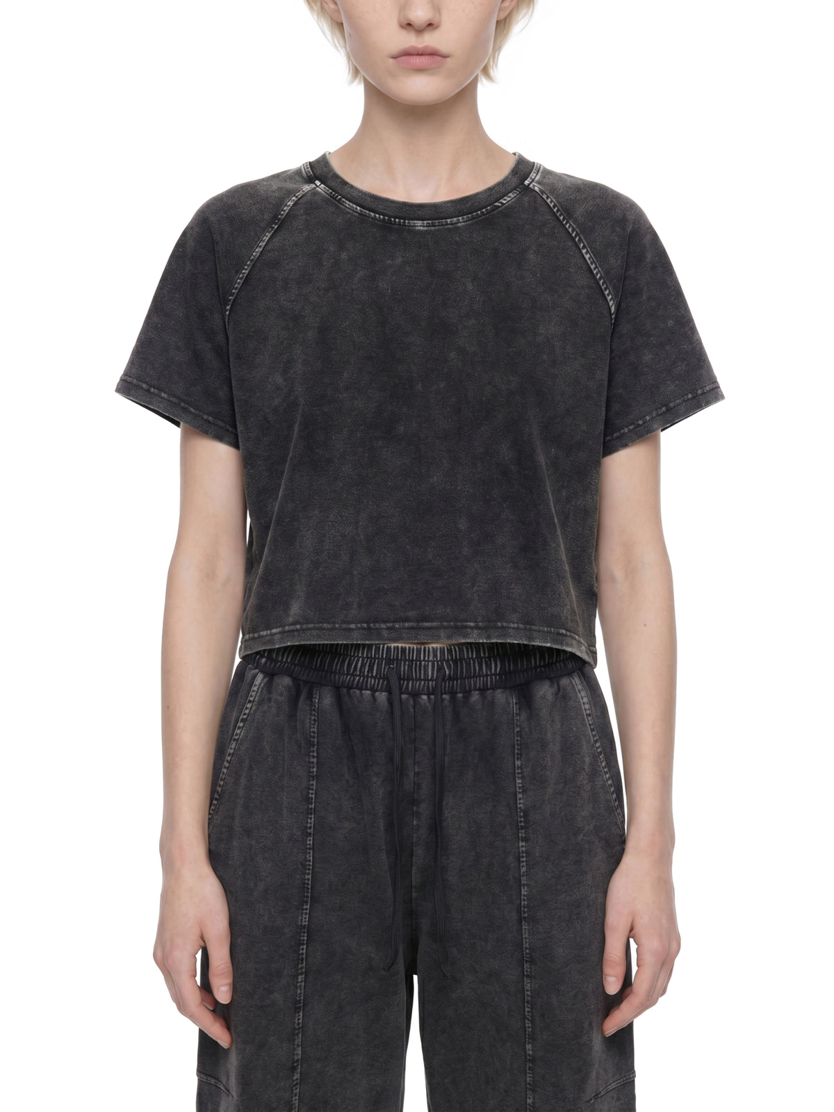 Mineral Wash Raglan Crop T-Shirt
