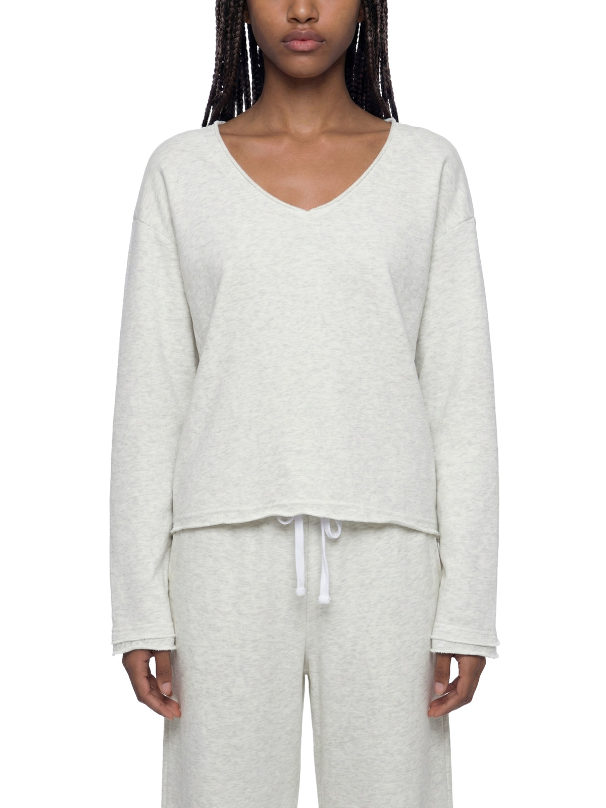 Heavyweight Raw Hem Long Sleeve T-Shirt