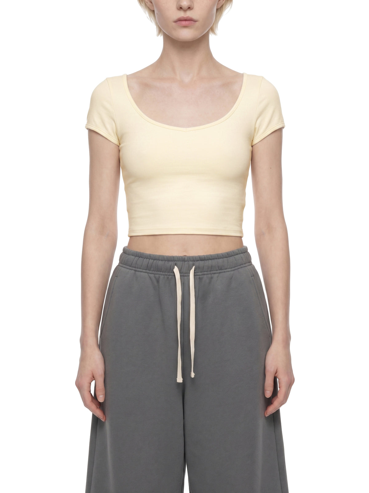 Slim Cap Sleeve Crop T-Shirt