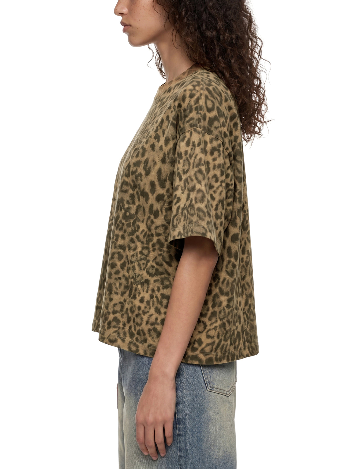 Leopard Print Boxy T-Shirt – Leopard Brown