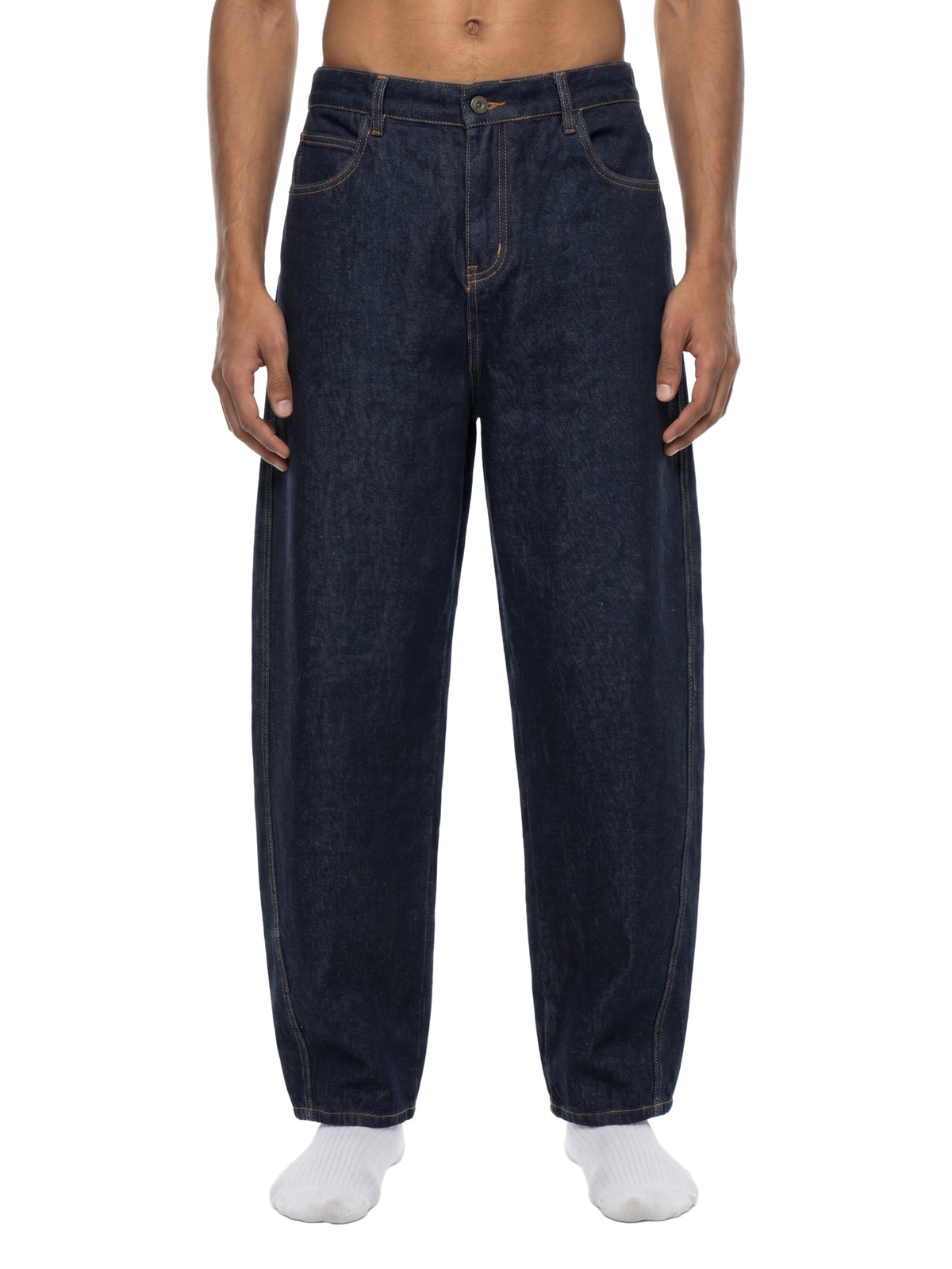 Vintage Wash Barrel Leg Jeans – 340gsm