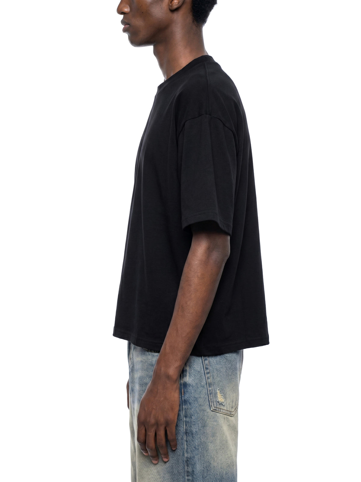 Boxy Drop Shoulder Crop T-Shirt