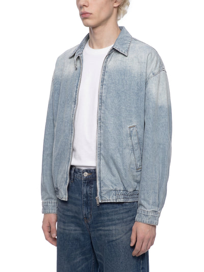 Vintage Wash Zip Denim Jacket