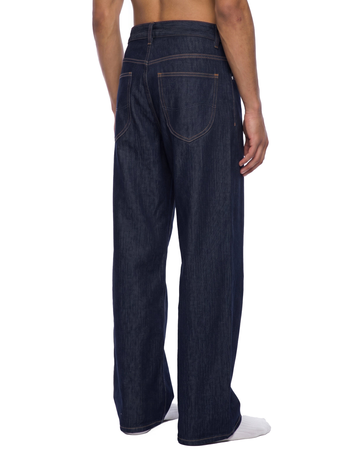 Navy Wash Wide Leg Jeans