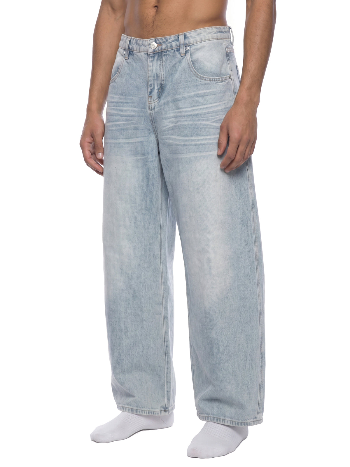 Enzyme Wash Wide Leg Jeans