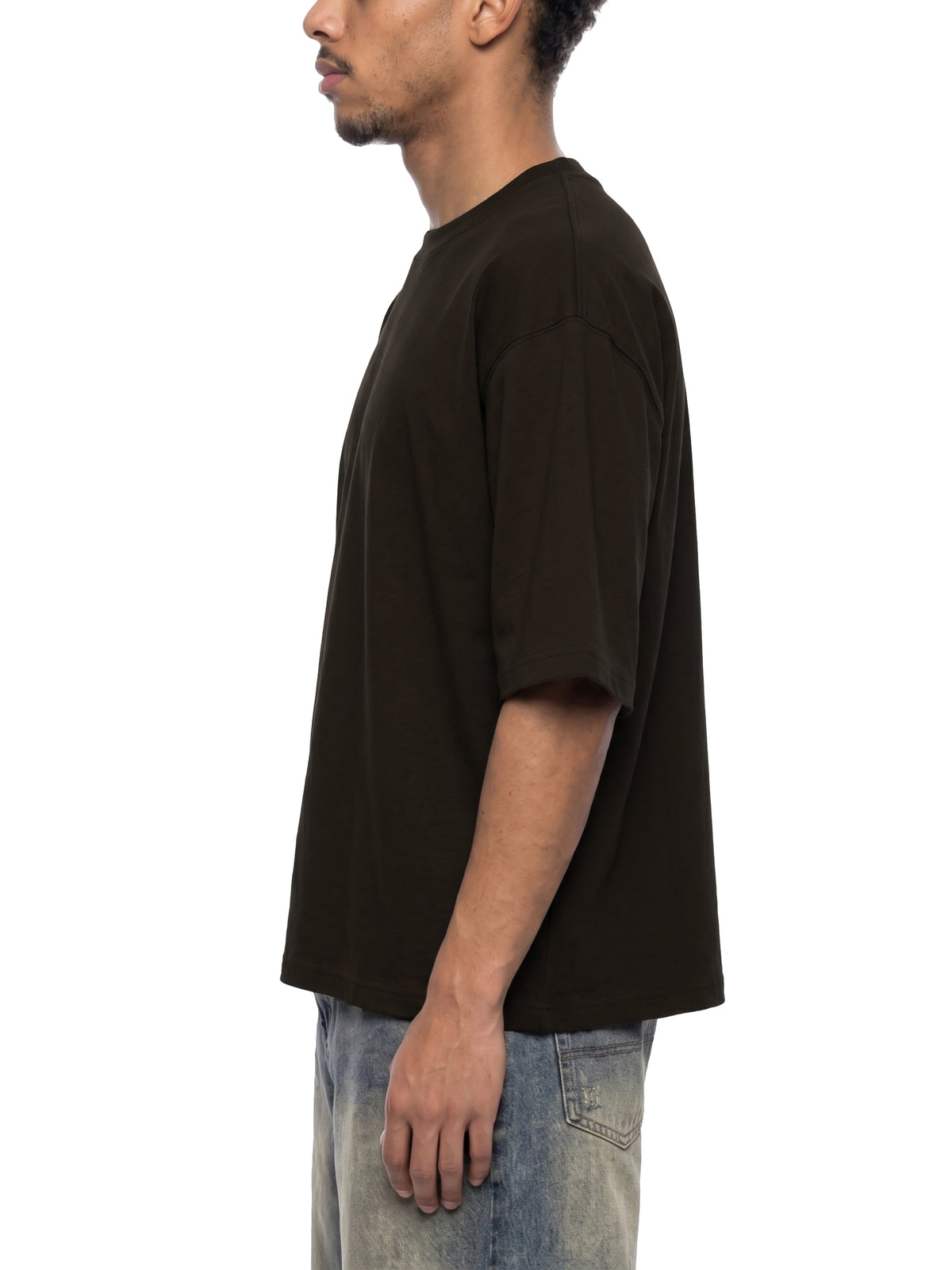 Heavyweight Boxy T-Shirt – Gray & Coffee