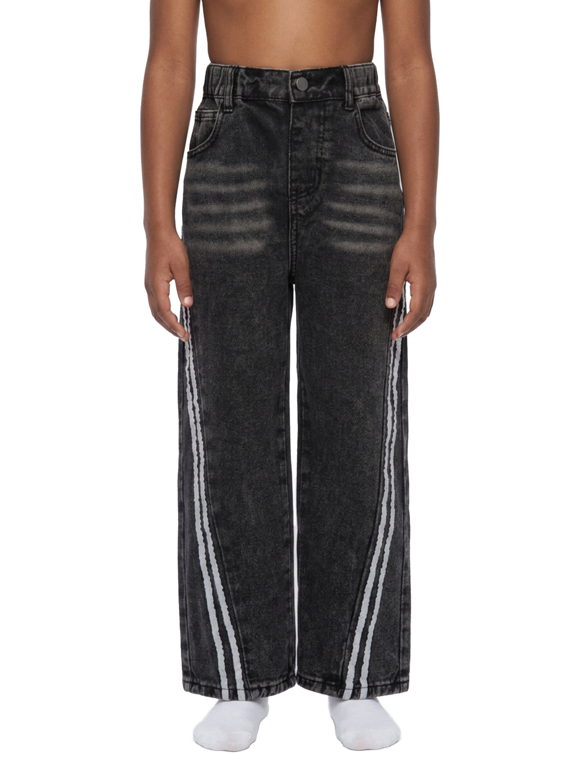 Kids Vintage Wash Side Stripe Jeans