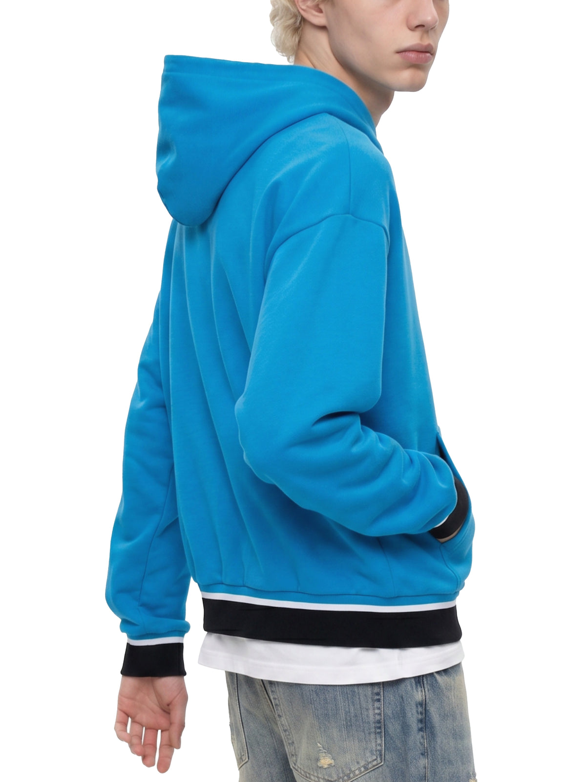 Oversized Color Block Boxy Hoodie