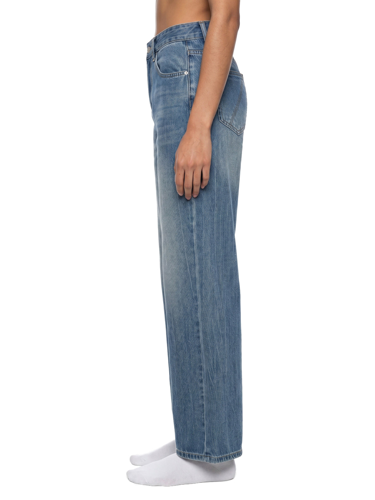 Lightweight Vintage Wash Wide Leg Jeans