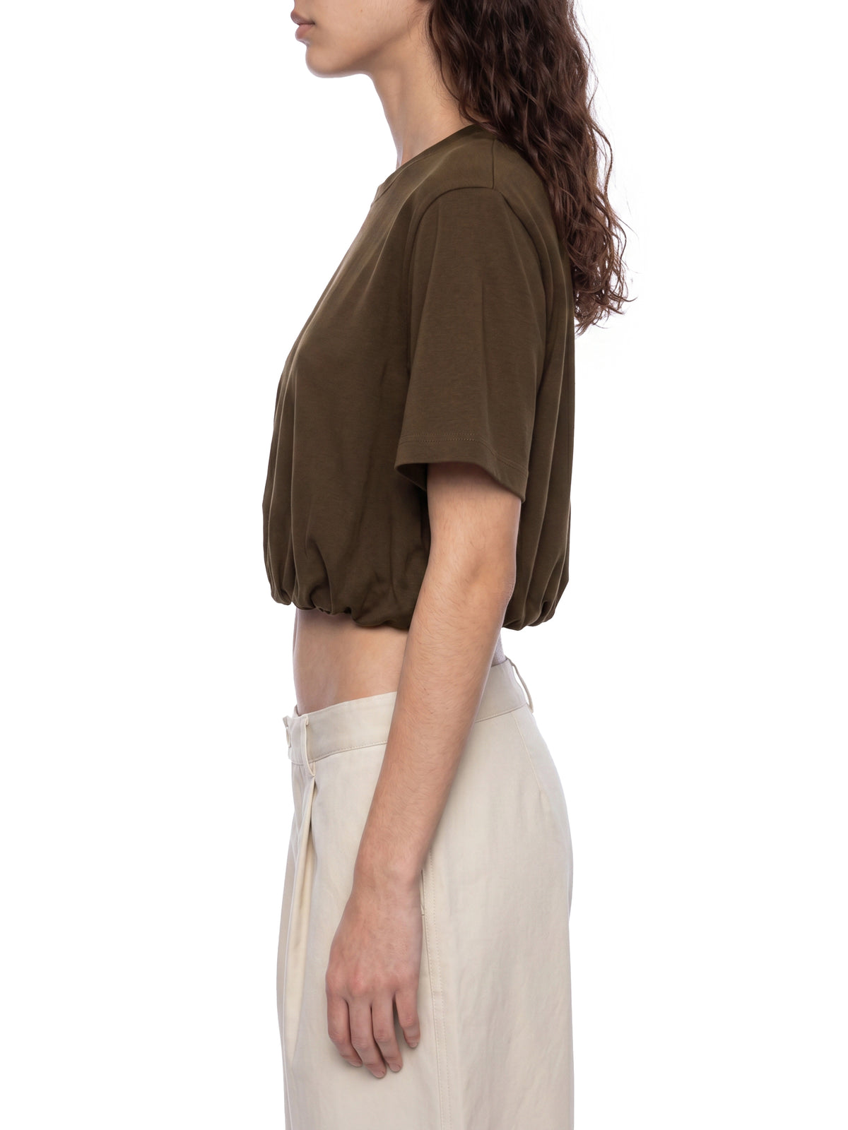 Crop Bubble Hem T-Shirt