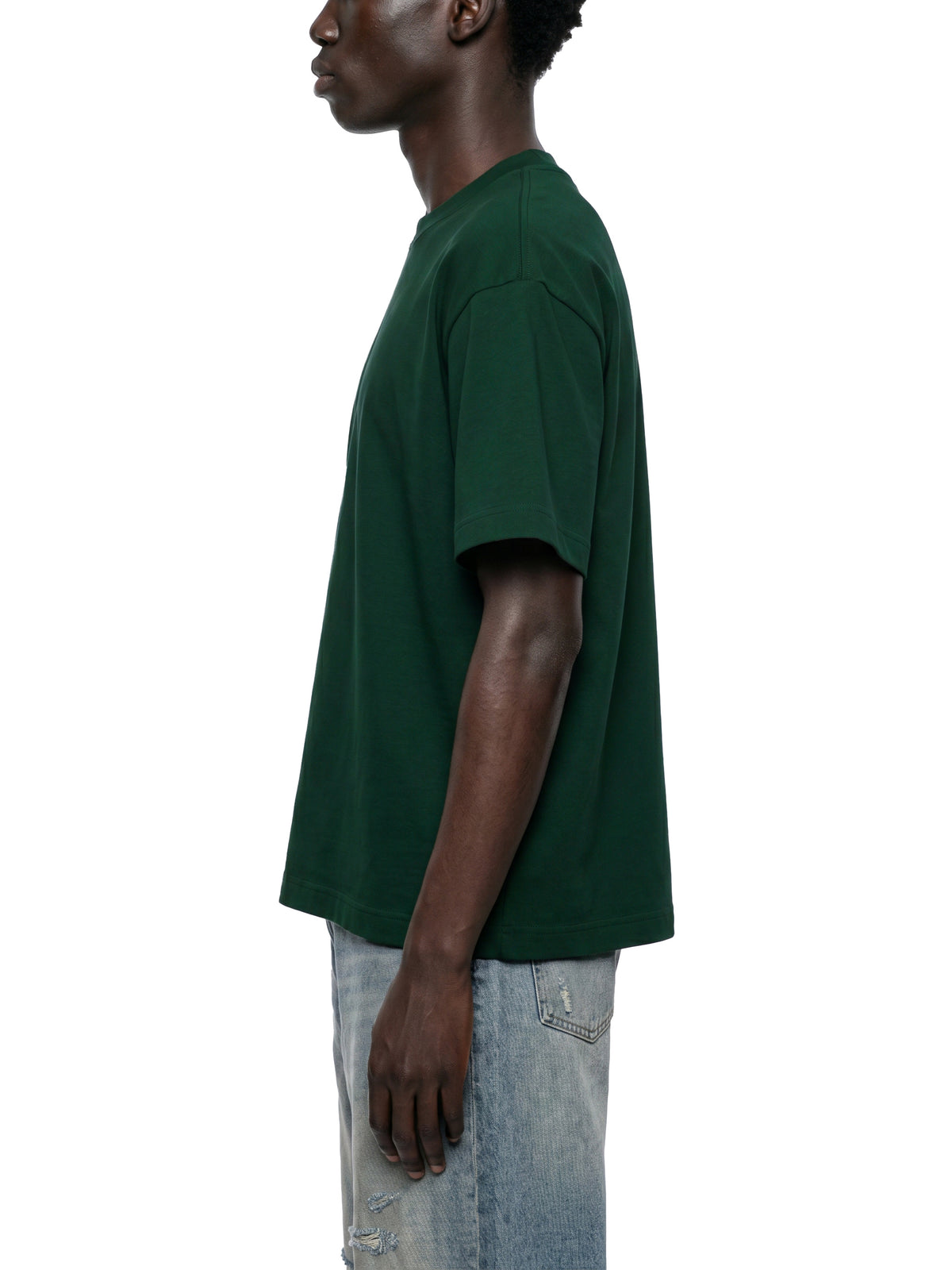 Heavyweight Boxy T-Shirt – Oat Gray & Dark Green