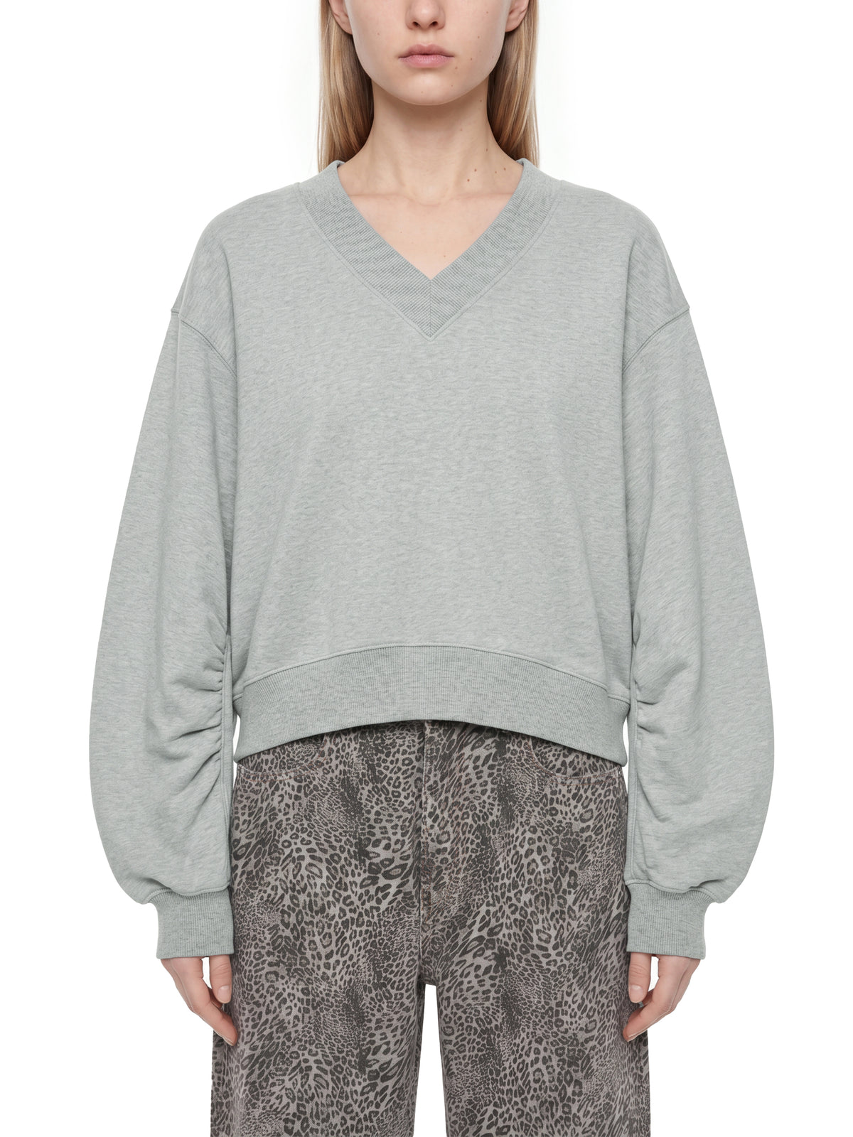 Crop V-Neck Sweatshirt