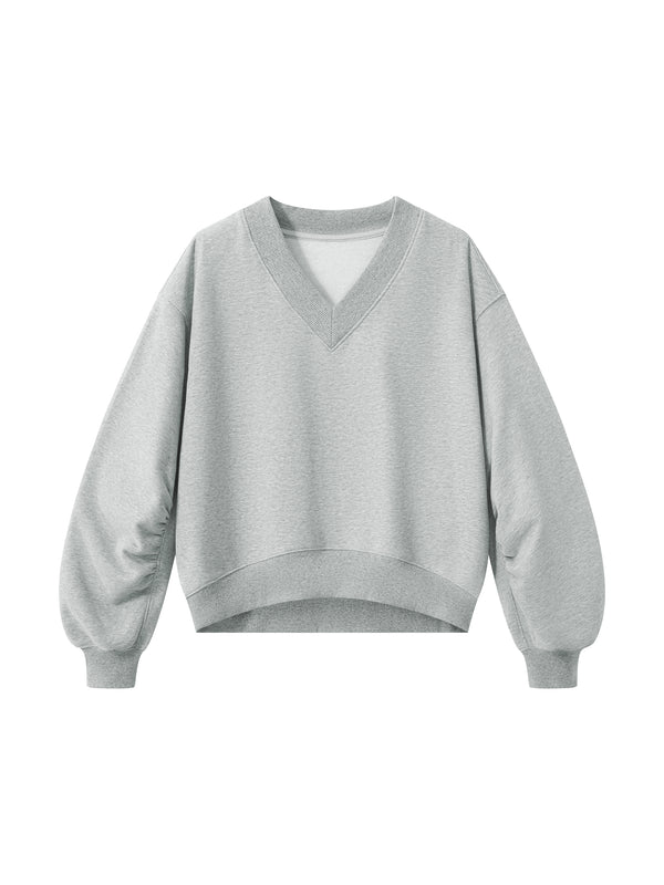 Crop V-Neck Sweatshirt