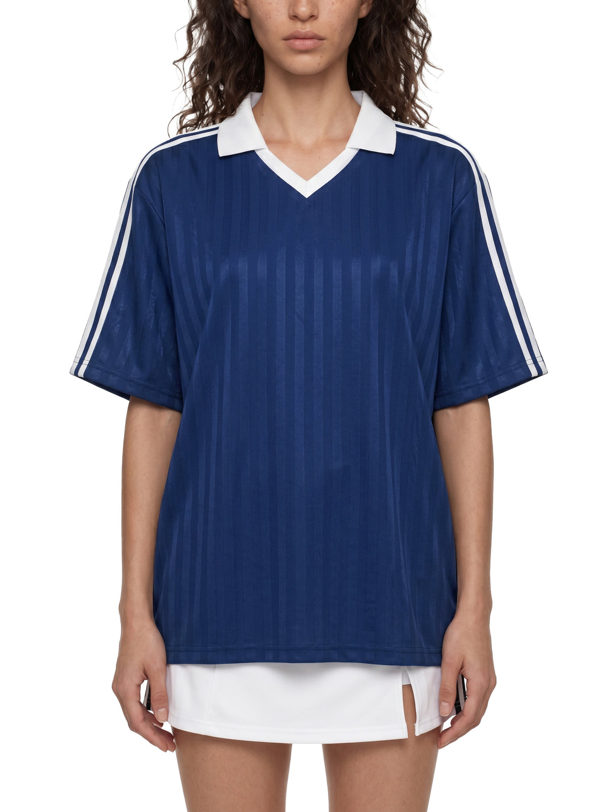 Navy Blue with White model women