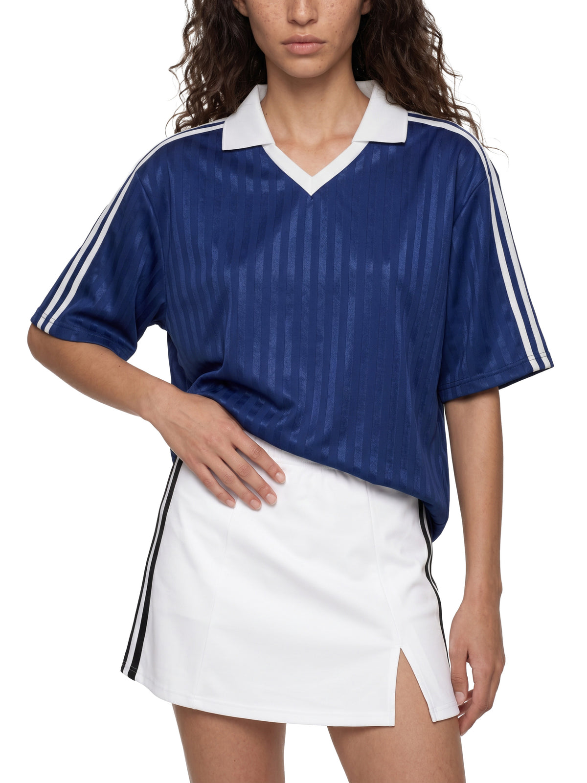 Navy Blue with White model women