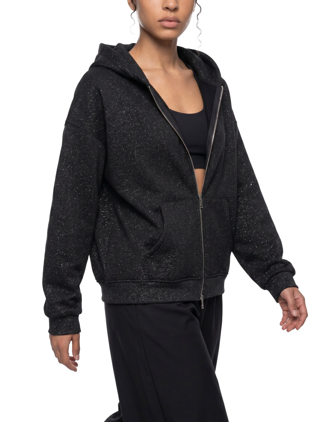 Sparkles Full Zip Boxy Hoodie