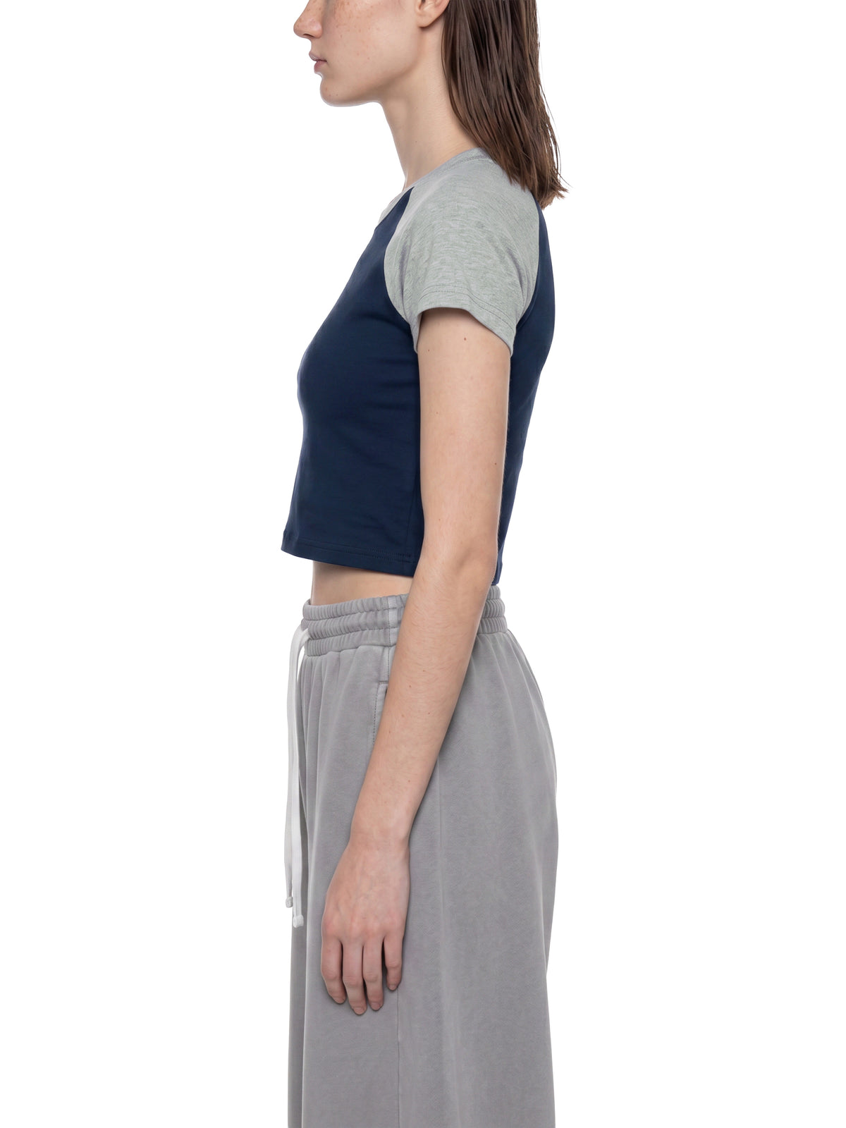 Navy Blue with Flower Gray model women