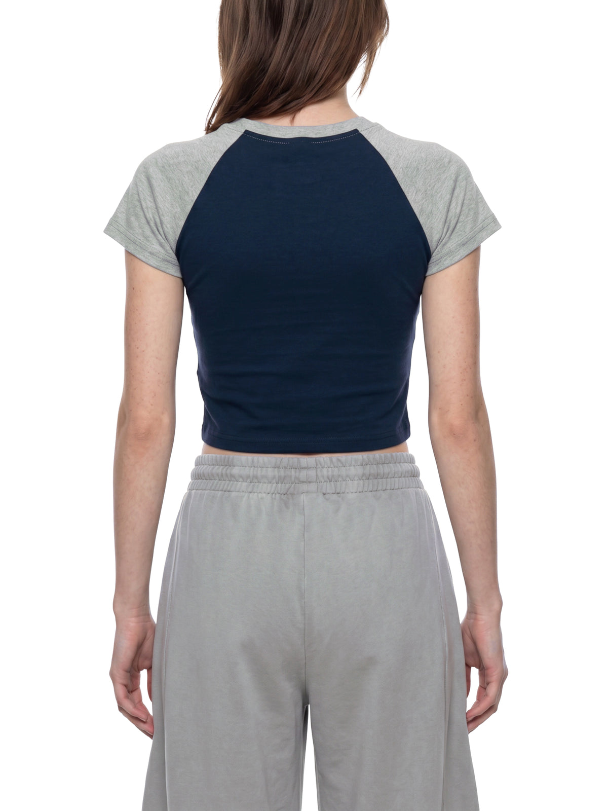 Navy Blue with Flower Gray model women
