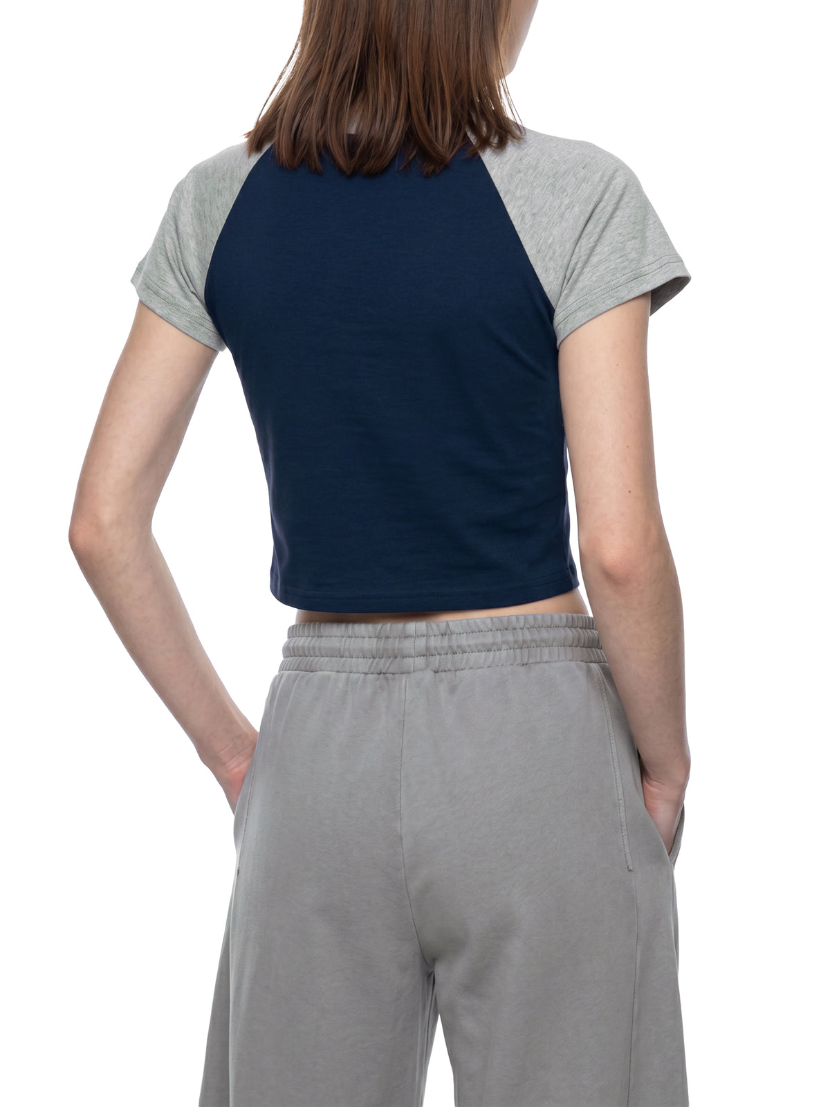 Navy Blue with Flower Gray model women
