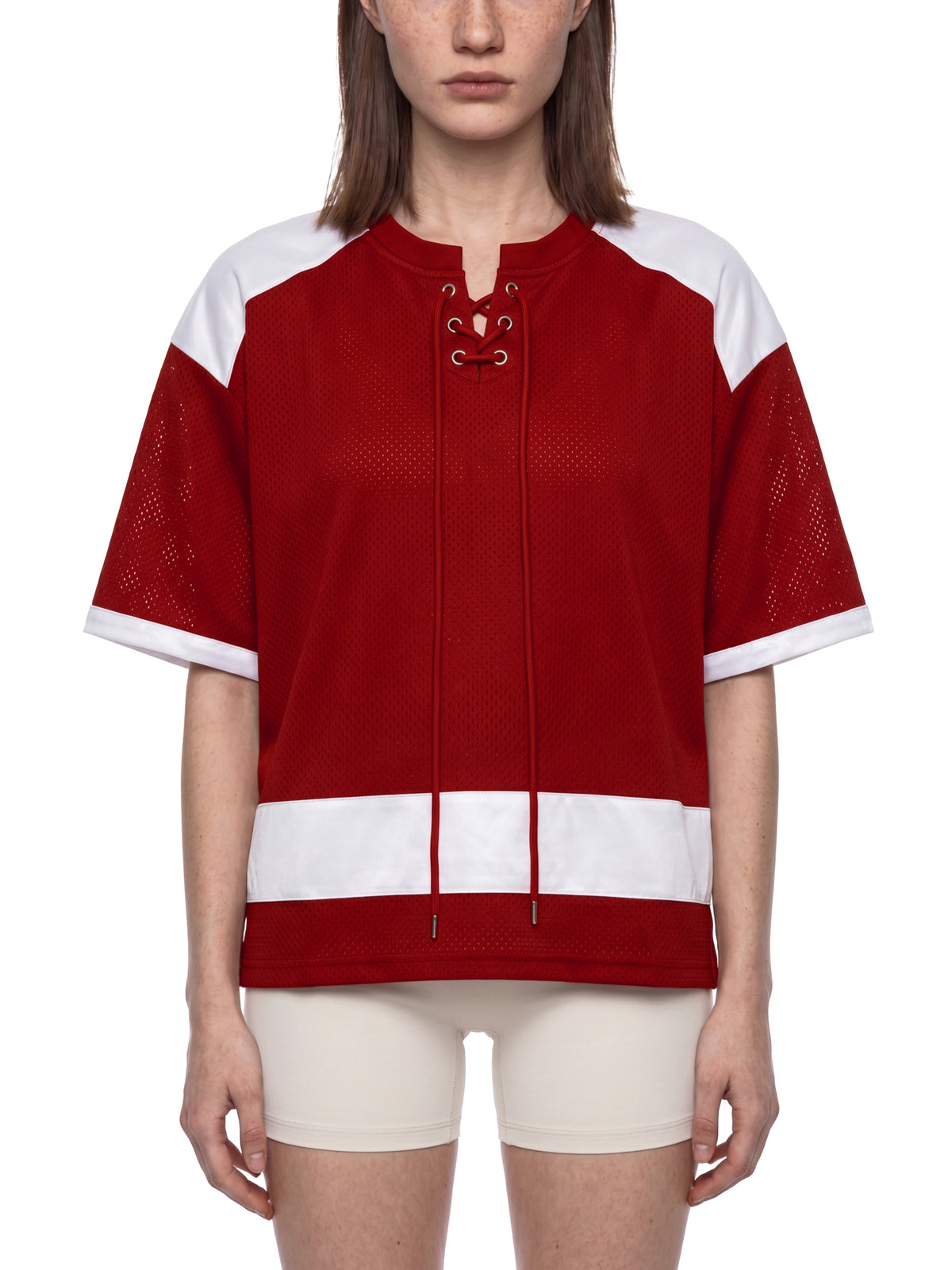 Red with White model women
