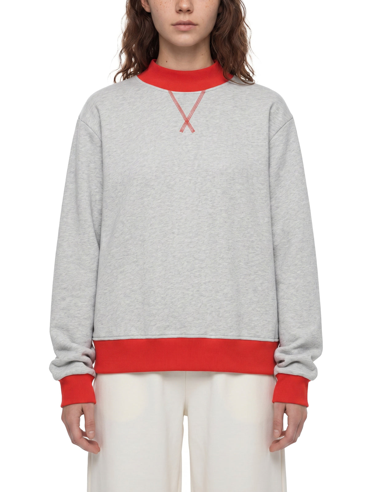 Mock Neck Crewneck Sweatshirt