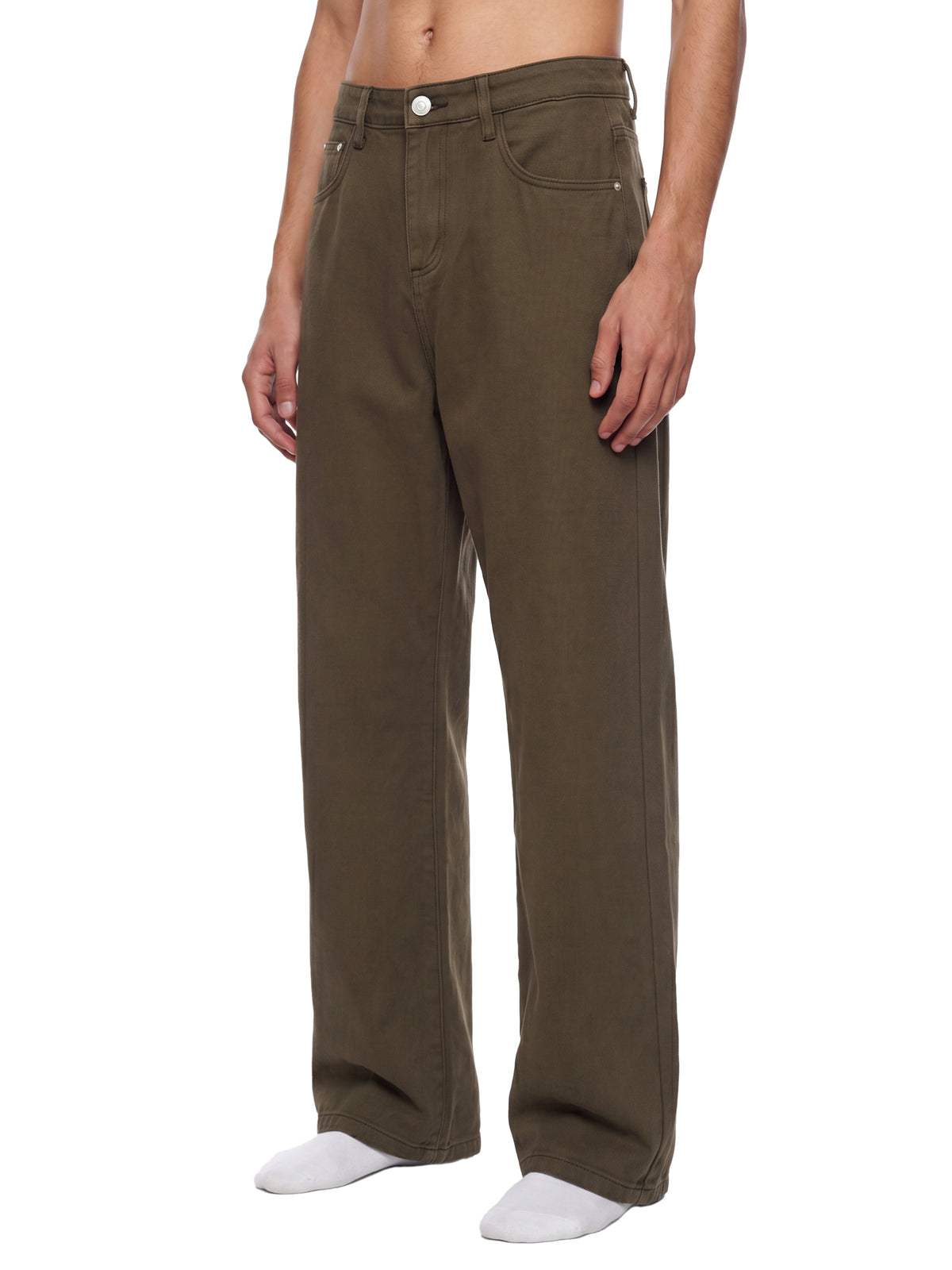 Vintage Wash Loose Straight Jeans