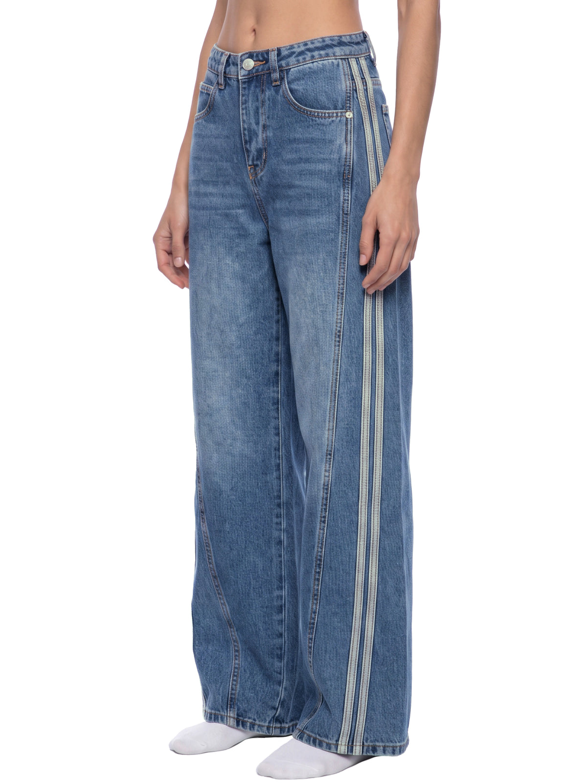 Patchwork Wide Leg Jeans