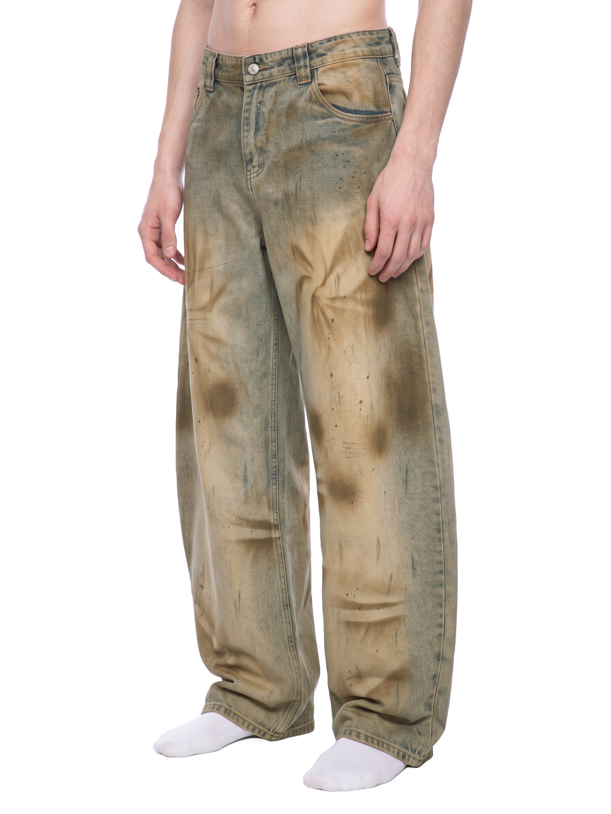 Dirty Wash Barrel Leg Jeans
