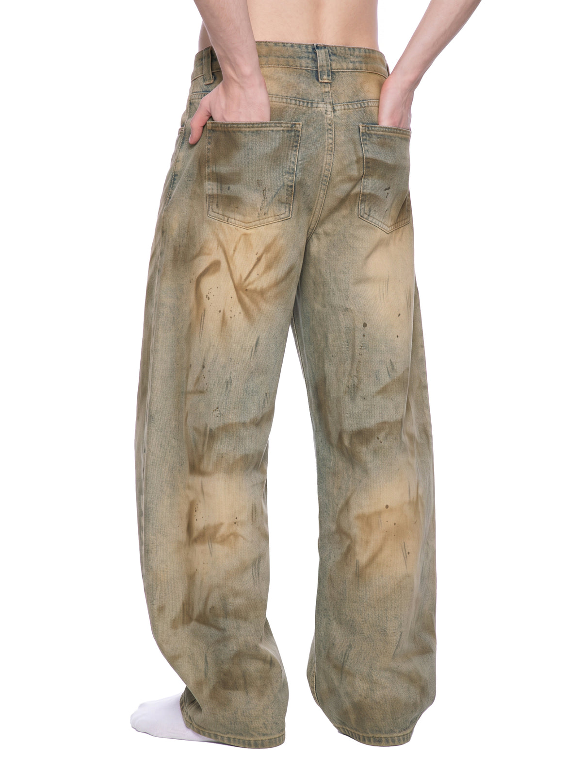 Dirty Wash Barrel Leg Jeans