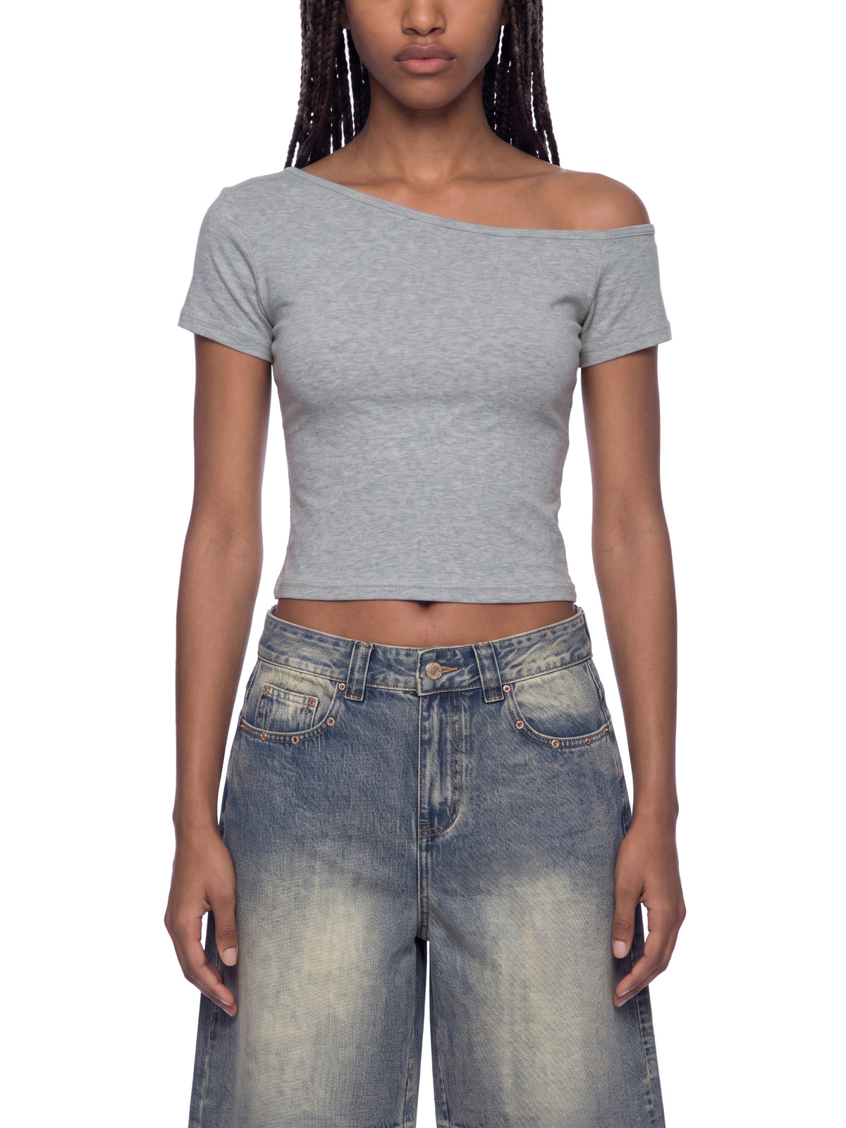 Asymmetrical Off-the-Shoulder T-Shirt