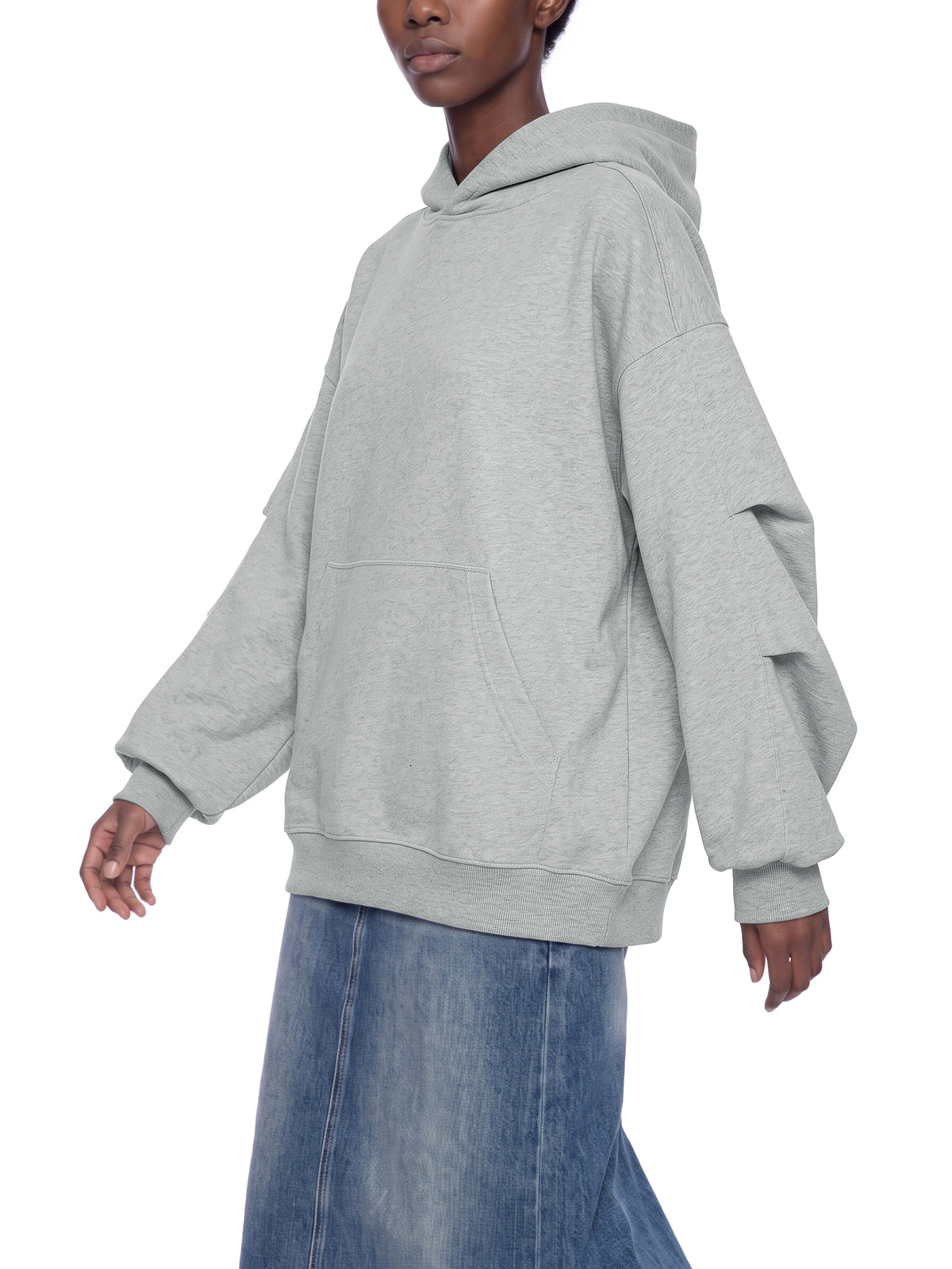 Heavyweight Ruched Sleeve Hoodie
