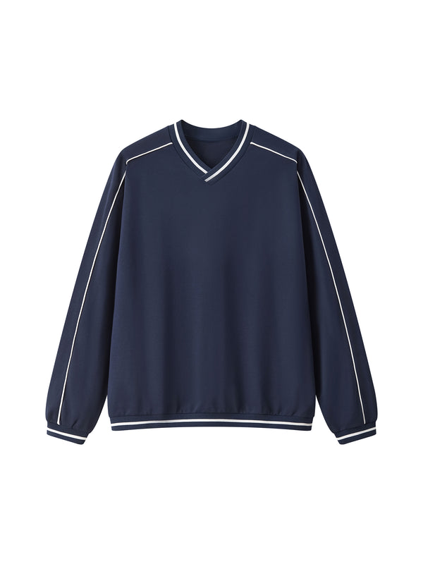 Color Block V-Neck Sweatshirt