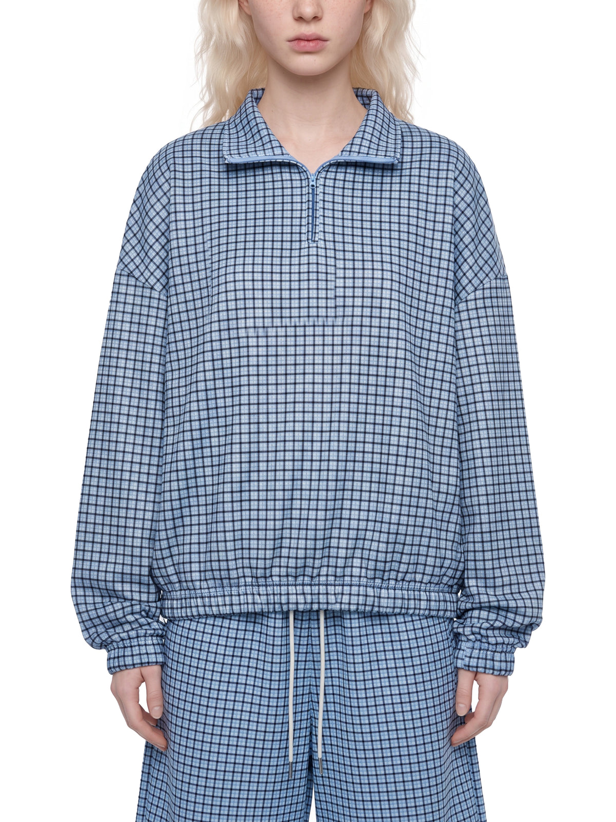 Sky Blue Plaid model women