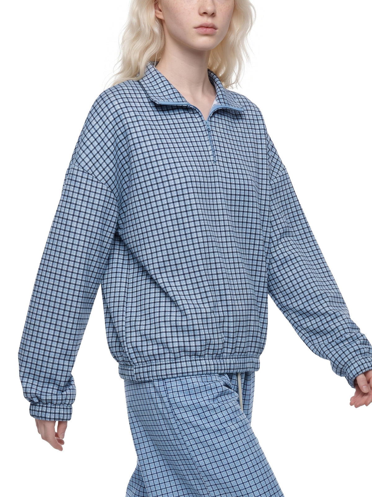 Sky Blue Plaid model women