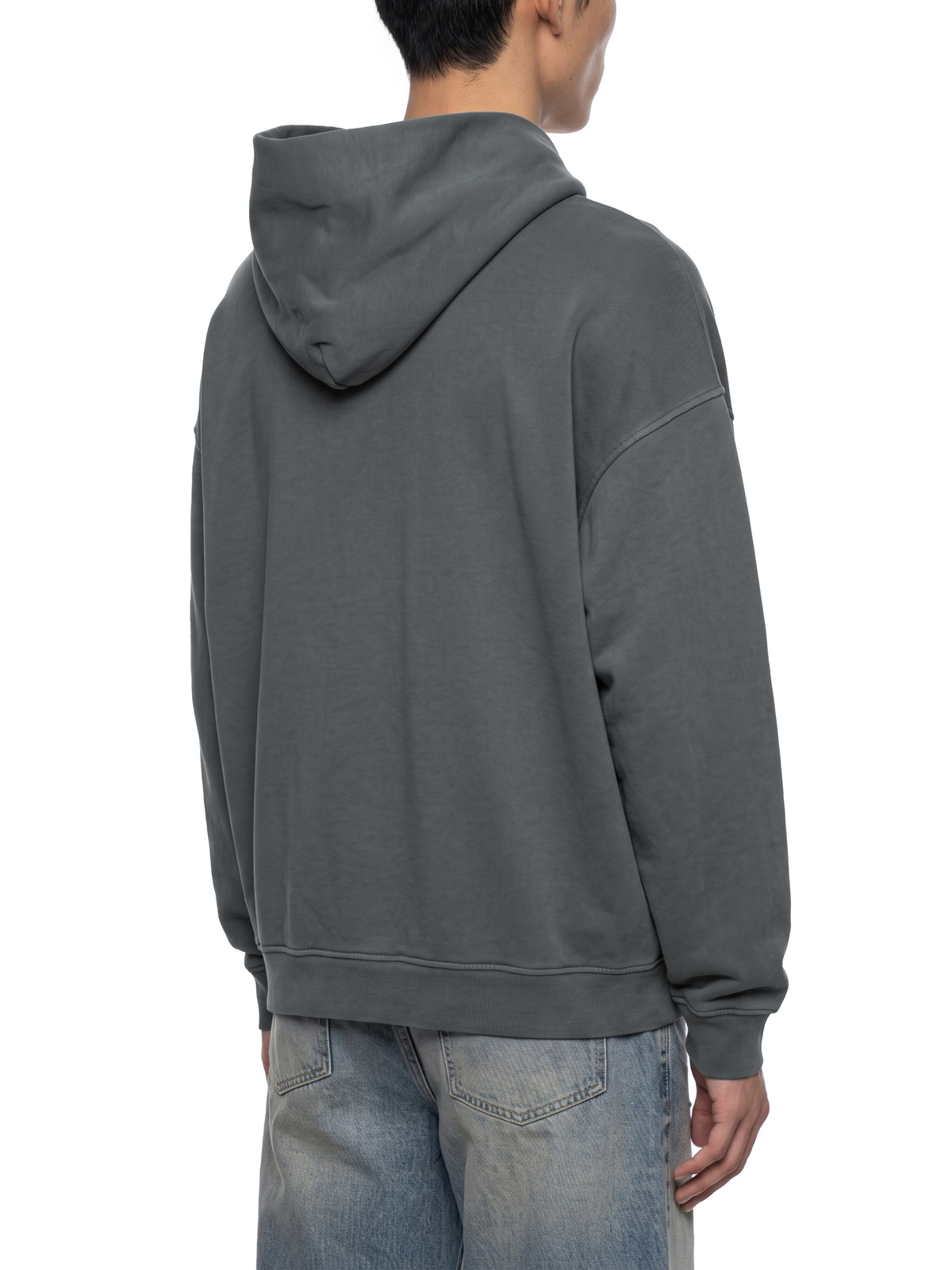 Vintage Wash Boxy Hoodie – Dark Gray & Jeans Blue