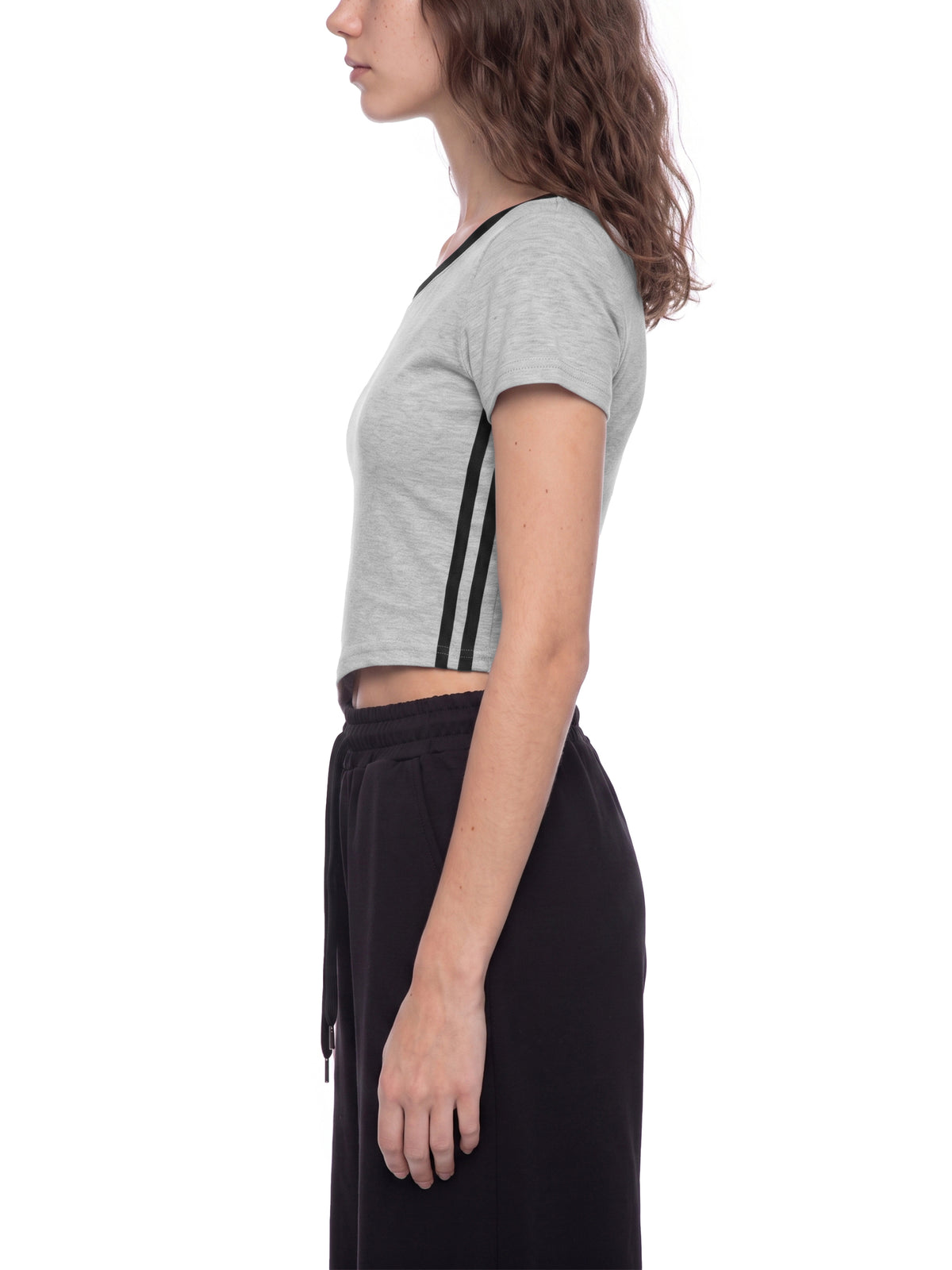 Color Block Off-the-Shoulder T-Shirt