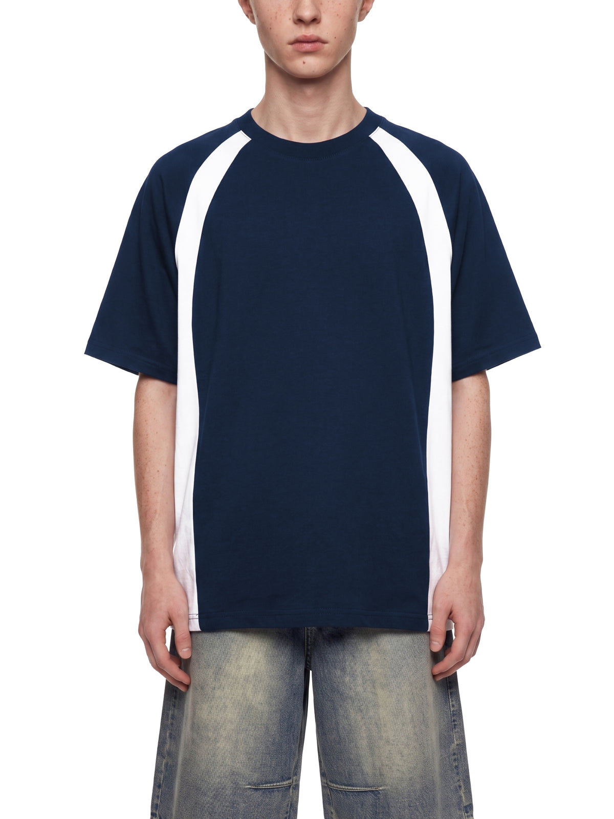 Navy Blue with White model men