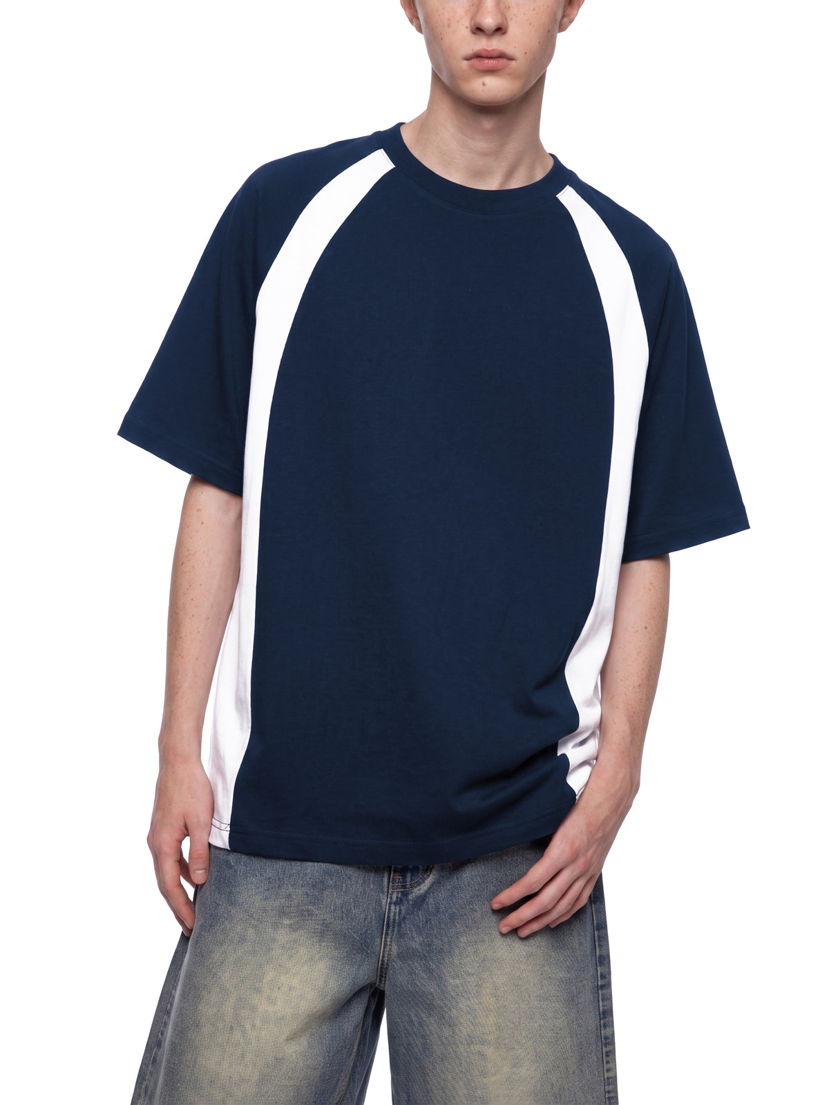 Navy Blue with White model men