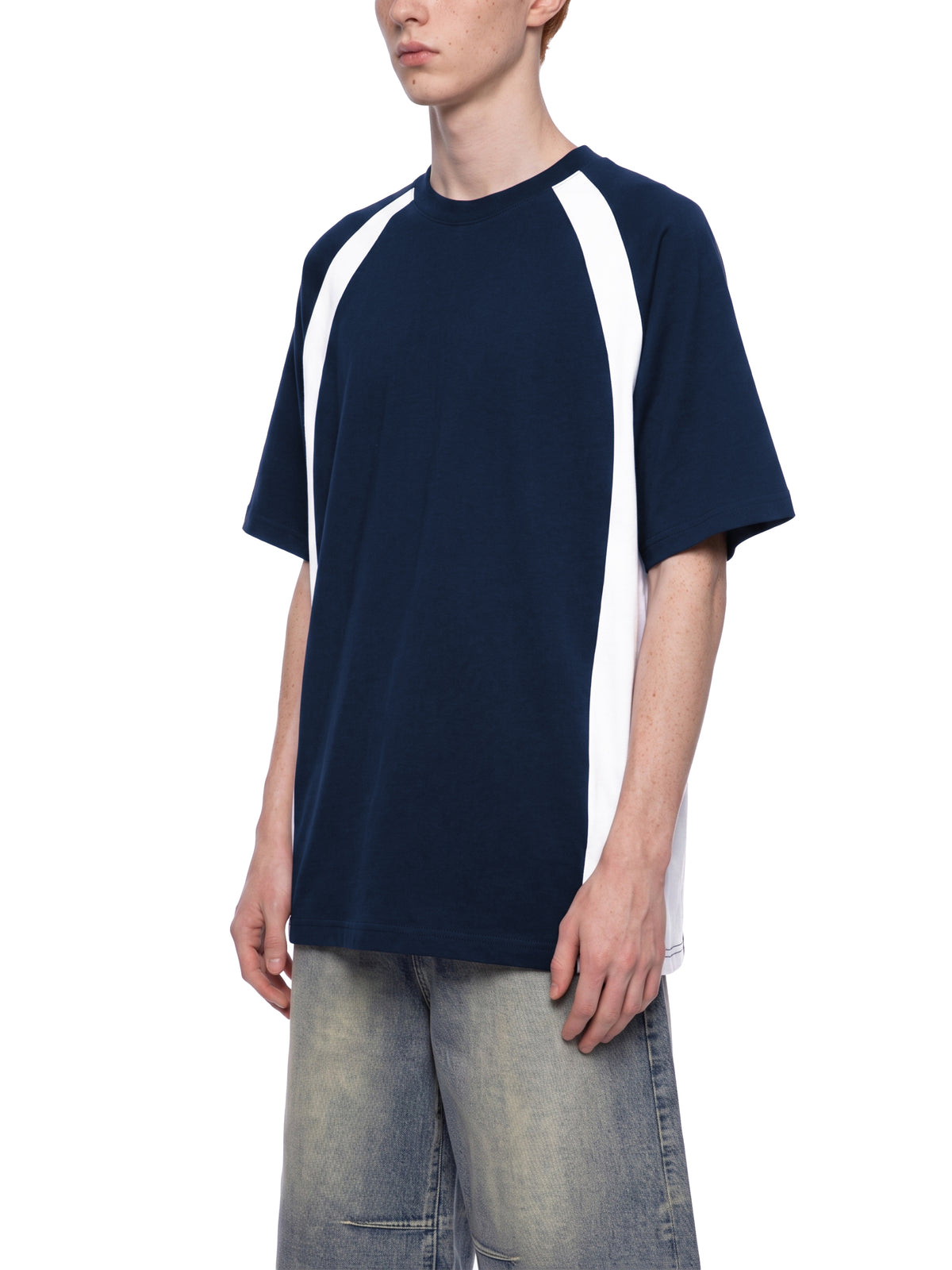 Navy Blue with White model men