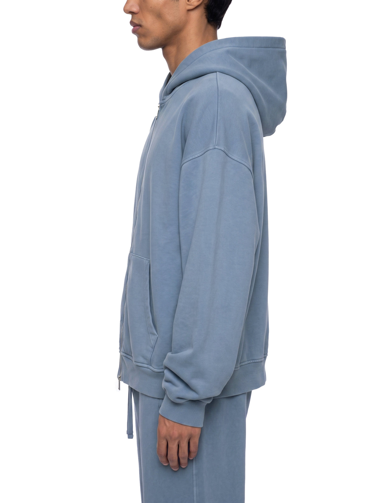 Vintage Wash Full Zip Boxy Hoodie