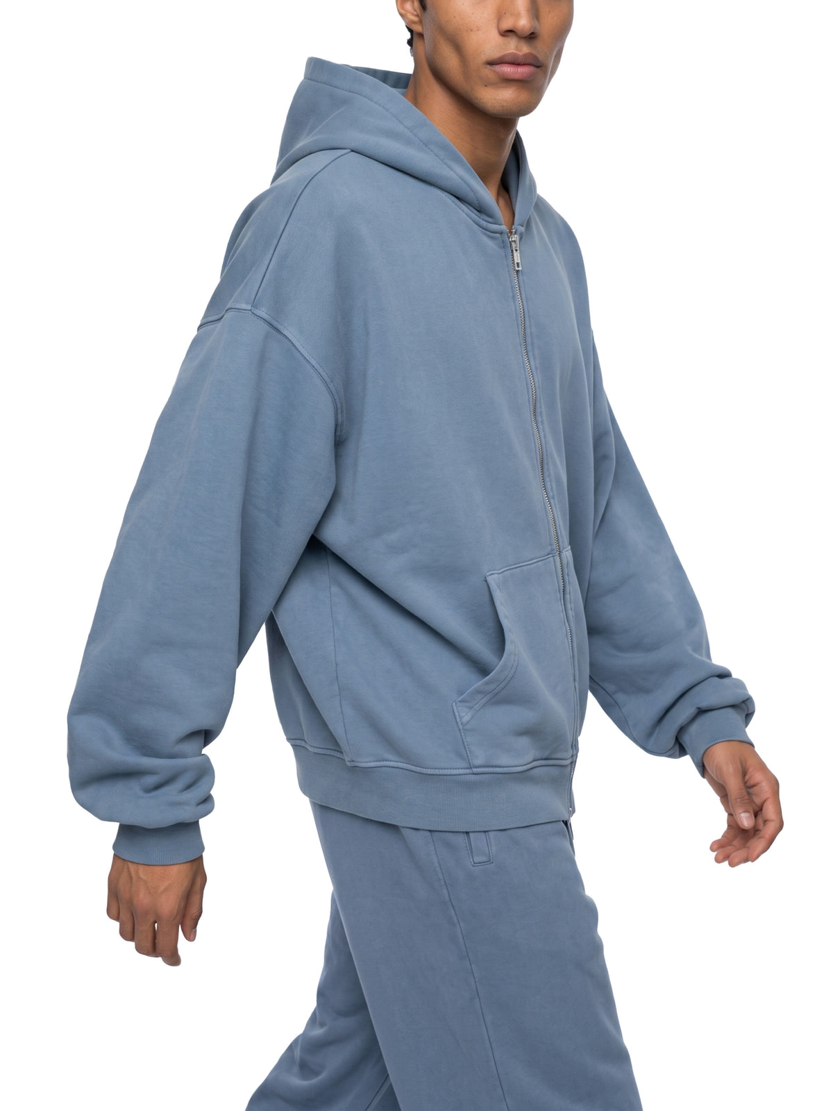 Vintage Wash Full Zip Boxy Hoodie