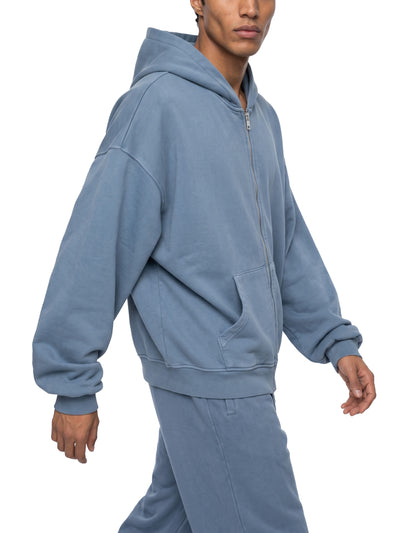 Vintage Wash Full Zip Boxy Hoodie