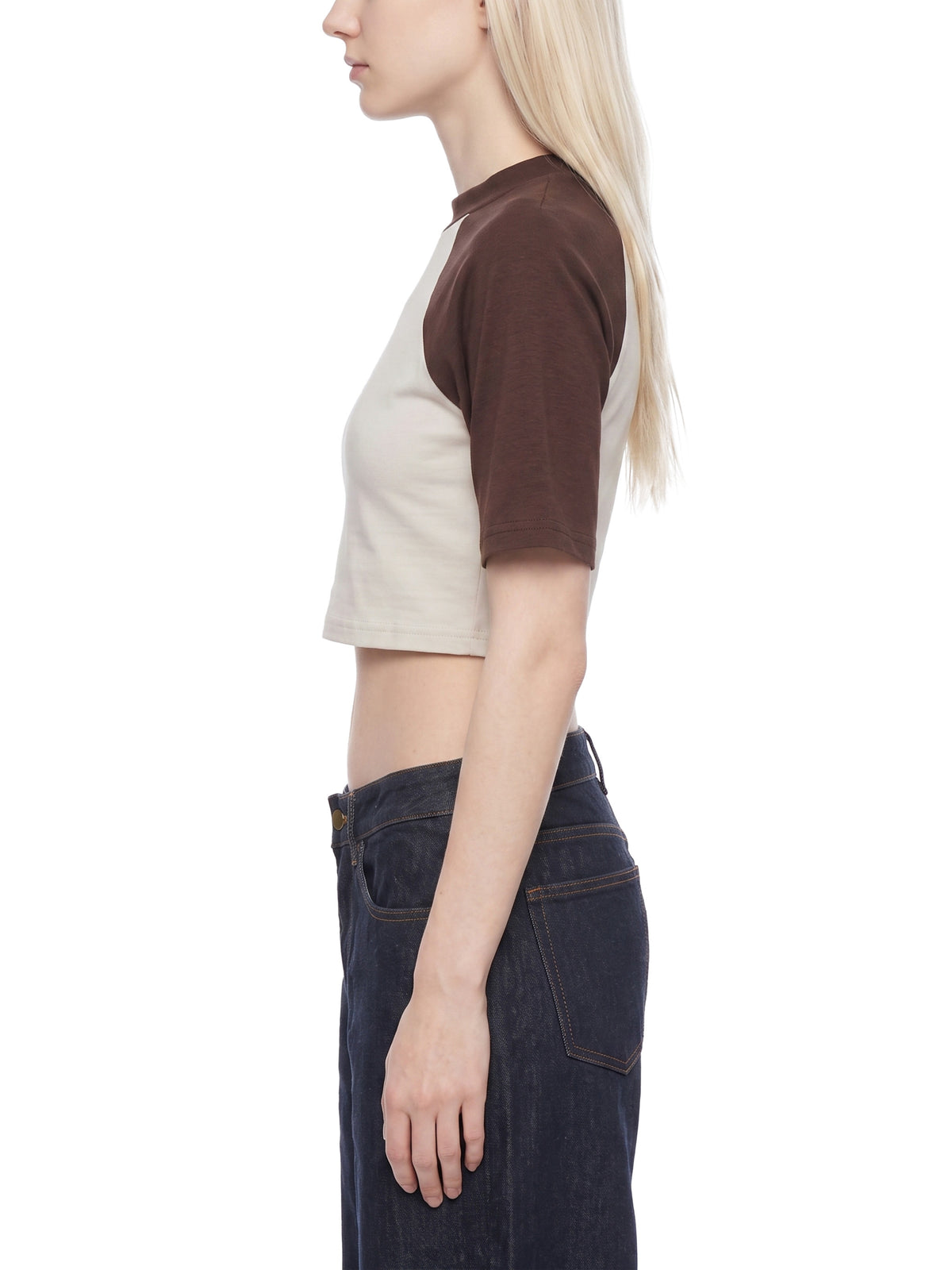 Color Block Raglan Crop T-Shirt