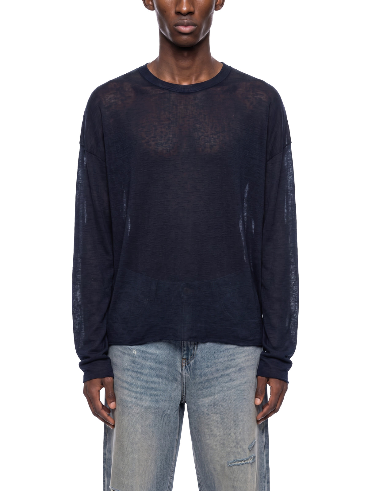 Raw Edge Long Sleeve T-Shirt