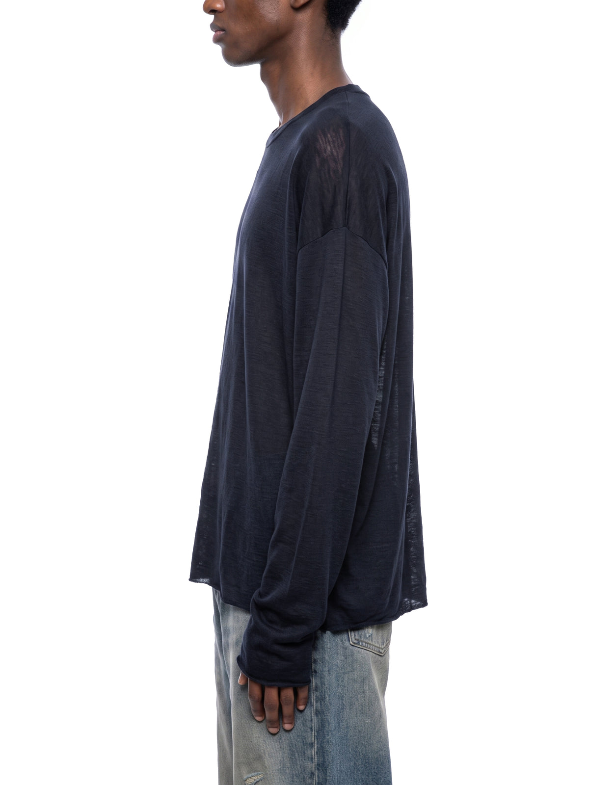 Raw Edge Long Sleeve T-Shirt