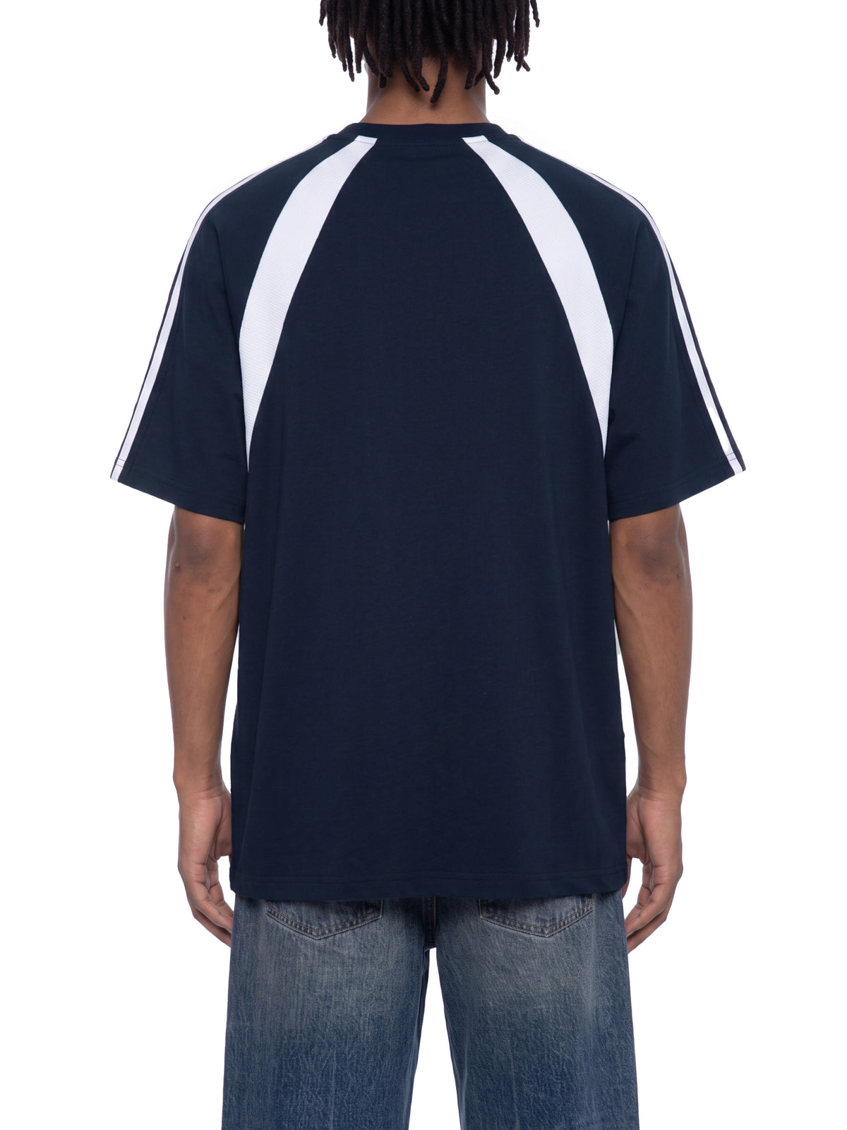 Navy Blue with White model men